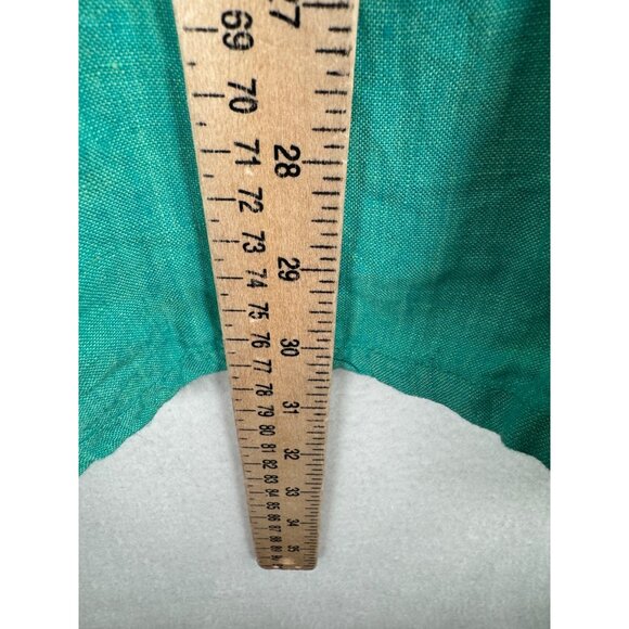 Soft Surroundings linen green brass button shacket top money sz 1X - Picture 5 of 5